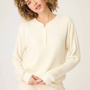 P.J. Salvage Cream Waffle Knit Pajama Set
